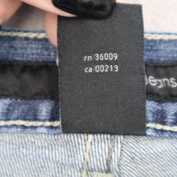 Calvin Klein Pants Womens 30 Blue Flared Mid Rise Medium Wash Denim Button Jeans - Picture 8 of 14
